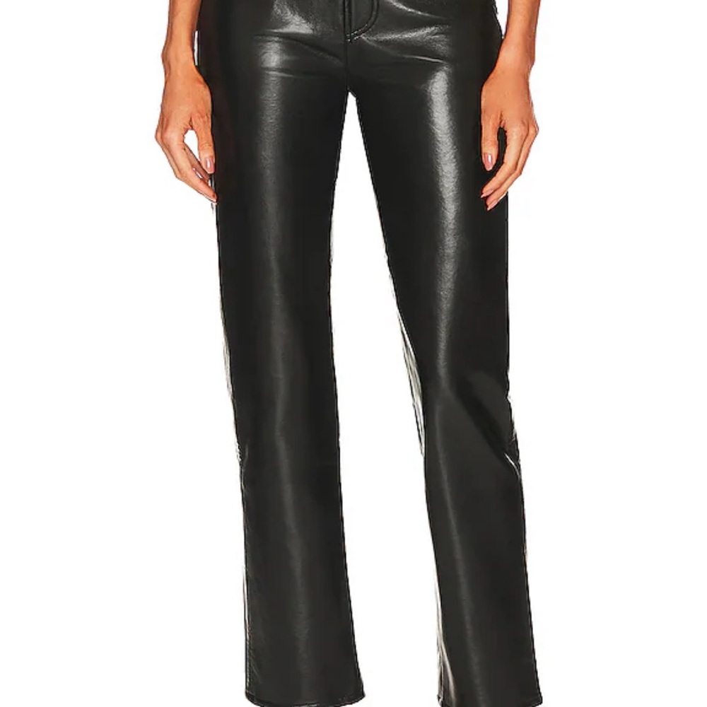 AGOLDE Recycled Leather 90s Pinch Waist High Rise Straight Pants Detox | size 28 - Picture 8 of 10